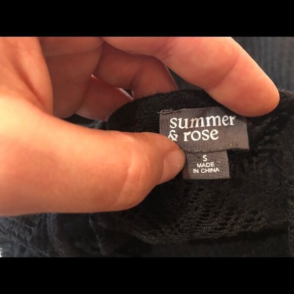 Summer & Rose Thermal Top with Lace Detail Black Sz Small - Picture 5 of 6